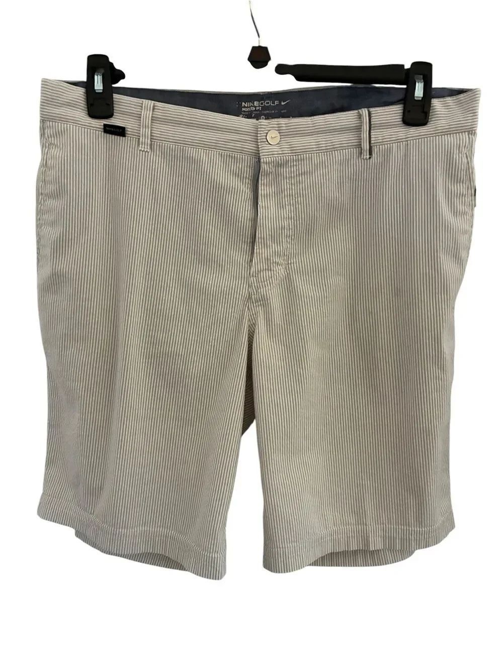 Nike Men's Light Gray Pinstripe Performance Shorts Size 35